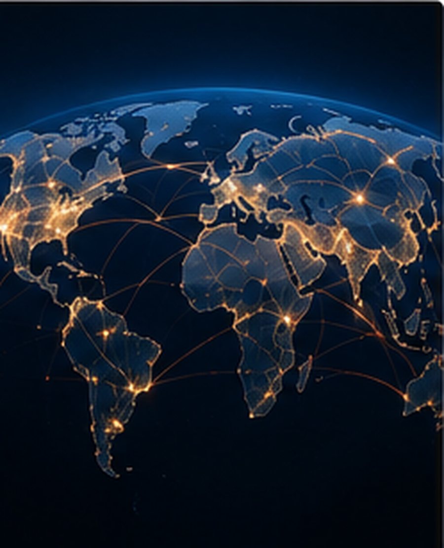 Global communication network map