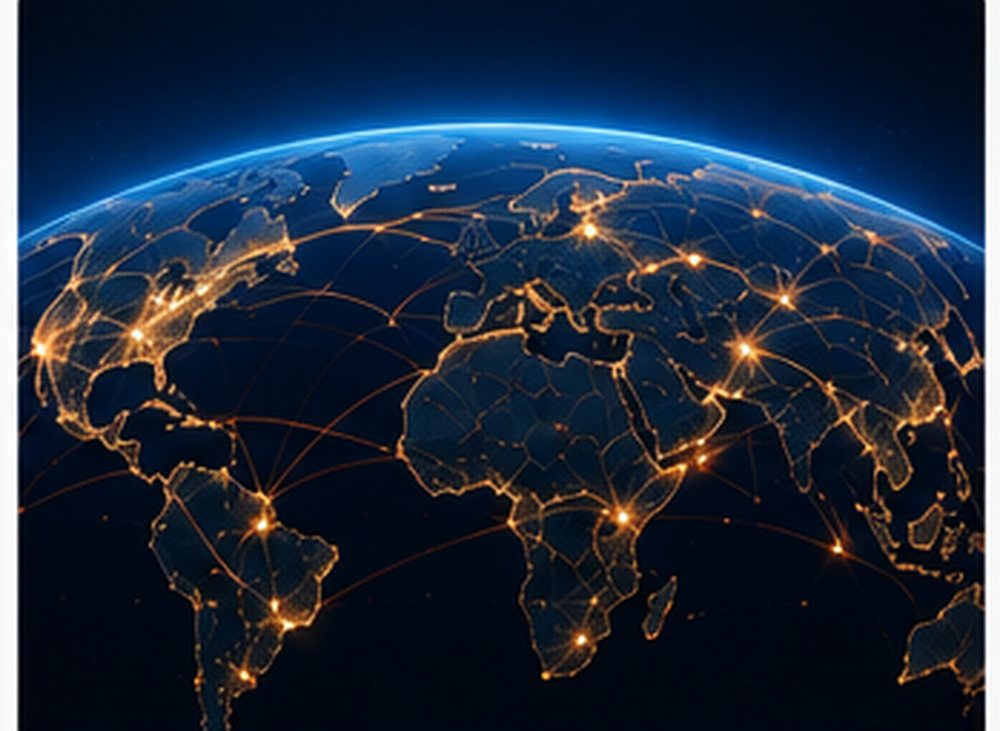 Global communication network spanning multiple regions